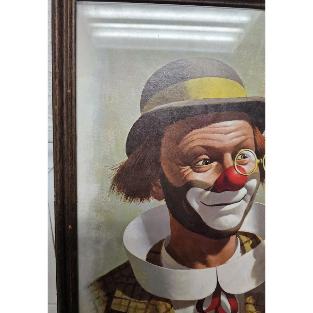 Vintage colorful clown painting 13x17 framed - Picture 2 of 7